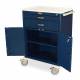 Harloff MDS3030K02-21DR M-Series Standard Width Tall Multi-Purpose Cart Two Drawers, Storage Compartment with Doors, Key Lock