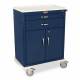 Harloff MDS3030K02-21DR M-Series Standard Width Tall Multi-Purpose Cart Two Drawers, Storage Compartment with Doors, Key Lock