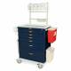 Harloff MDS3030K16 M-Series Standard Width Tall Anesthesia Cart Six Drawers with Key Lock and OPTIONAL Deluxe Anesthesia Accessory Package MD30-ANS3.  Color shown is Navy.