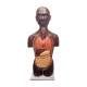 Nasco MG29698 Mini Dual-Sex Torso Model, 16-Part - Dark Skin Tone, Front Angle View