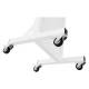 Travels easily on four-caster locking base steel legs.