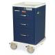 Harloff MPA1821ELP03 A-Series Lightweight Aluminum Mini Width X-Short Anesthesia Cart Three Drawers with Electronic Keypad Lock and Proximity Reader