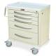 Harloff MPA3024K05 A-Series Lightweight Aluminum Standard Width Short Nursing Cart Five Drawers with Key Lock.  Color shown in Beige.