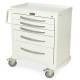Harloff MPA3024K05 A-Series Lightweight Aluminum Standard Width Short Nursing Cart Five Drawers with Key Lock.  Color shown in White.