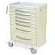 Harloff MPA3030K07 A-Series Lightweight Aluminum Standard Width Tall Medical Cart Seven Drawers with Key Lock.  Color shown in Beige.