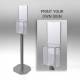 Poltex MSKDISP-2STL-SLV Earloop Mask Dispenser, Stand Mount, With Sign Sleeve