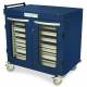 Harloff MSPM42-00GK Medstor Max Half Height Double Column Medical Storage Cabinet with Glass Doors, Key Lock, Blue (PLEASE NOTE, trays are NOT included)