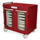 Harloff MSPM42-00GK Medstor Max Half Height Double Column Medical Storage Cabinet with Glass Doors, Key Lock, Burgundy (PLEASE NOTE, trays are NOT included)