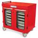 Harloff MSPM42-00GK Medstor Max Half Height Double Column Medical Storage Cabinet with Glass Doors, Key Lock, Red (PLEASE NOTE, trays are NOT included)