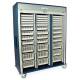 Harloff MSPM83-00TK MedStor Max Triple Column Medical Storage Cabinet with Tambour Door, Key Lock (Shown with Trays, each sold separately)