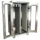 Harloff MSSM82-00GE MedStor Max Stainless Steel Double Column Medical Storage Cabinet with Glass Doors, Basic Electronic Pushbutton Lock (Shown with MSCATH3-8 Catheter Slide Shelf, sold  separately)