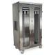 Harloff MSSM82-20GK MedStor Max Stainless Steel Double Wide Open Column Medical Storage Cabinet with Glass Doors, Key Lock.  Shown with Shel and  (1) MSCATH7-8 Catheter Slide Shelf, each sold separately.