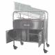 Stainless Steel Hospital Bassinet Carrier with Drawer & Closed Cabinet