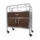 Novum Medical NB-WFXDC Stainless Steel Bassinet with Wood Front Drawer & Closed Cabinet - Amati Walnut