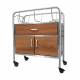Novum Medical NB-WFXDC Stainless Steel Bassinet with Wood Front Drawer & Closed Cabinet - Majestic Walnut