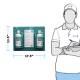 AERO Healthcare NFS0322 NeutraFlush Emergency Eyewash Wall Station, 32 oz, 2 Bottles - Dimensions