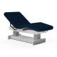 Oakworks Performalift Electric Treatment Table - Backrest and Leg Up (Shown in a Gray Finish and Sapphire TeraTouch Upholstery)
