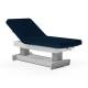 Oakworks Performalift Electric Treatment Table - Backrest Up (Shown in a Gray Finish and Sapphire TeraTouch Upholstery)