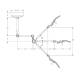 Burton Medical OPLEDSC Outpatient® LED Exam Light Ceiling Mounted, 19" Length - Dimensions