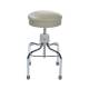 PedigoP-1038-SS Series Adjustable Stainless Steel Stool with Round Cushioned Seat and Rubber Tips