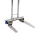 Pedigo P-1065-SS Stainless Steel Foot-Operated Mayo Stand features a convenient foot-pedal-operated lock that adjusts the height from 36" to 62".