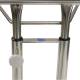 Pedigo P-1069-A-SS Stainless Steel 4-Wheel Base Hand Operated Mayo Stand - Back Knob