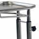 Pedigo P-1068-A-SS Stainless Steel Hand Operated Mayo Stand features hand-operated friction lock height adjustable from 36" to 60".