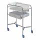 Pedigo P-1110-B-SS Stainless Steel Bassinet Stand With Side-Mounted Drawer (Shown with Optional Bassinet and Pad - Sold Separately)