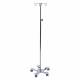 Pedigo P-1572-4 Hand Operated 5-Leg Base Stainless Steel IV Stand with 4-Hook