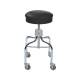Pedigo P-38-W/C-BLK Adjustable Chrome Operating Room Stool with Casters - Black Upholstery