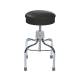 Pedigo P-38-BLK Adjustable Chrome Operating Room Stool with Rubber Tips - Black Upholstery