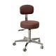 Pedigo P-521-GS-BUR Pneumatic Height Adjustment Exam Stool with Backrest and Aluminum Base - Burgundy Upholstery