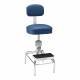 Pedigo P-55 Series Adjustable Chrome Deluxe Lab Stool - Lake Blue Upholstery