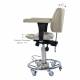 Pedigo P-7000 Hydraulic Surgeon's Stool With Backrest & Armrests - Dimensions (Side View)