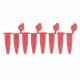 MTC Bio P3010-A-R PureAmp 0.2mL PCR 8-Tube Strips with Attached Individual Flat Caps - Red