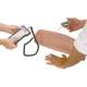 3B Scientific P56 Upper Leg Intramuscular Injection Simulator - Light Skin Tone, Close-up View (Lab coats are not included)