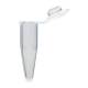 Globe Scientific PCR-05F 0.5 mL Individual PCR Tube with Cap - Frosted Flat Cap, Natural