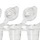 Globe Scientific PCR-DL-01F DiamondLink™ 0.1 mL 8-Strip Low Profile PCR Tube with Individually Attached Flat Cap - Clear, Close-up View