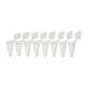 Globe Scientific PCR-DL-01F DiamondLink™ 0.1 mL 8-Strip Low Profile PCR Tube with Individually Attached Flat Cap - Clear