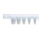 Globe Scientific PCR-HS-RR01 0.1 mL 96-Well Low Profile PCR Plate, Half Skirt - Ridged Rim, Clear, Side View
