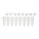 Globe Scientific PCR-QS-02F QuickSnap™ 0.2 mL 8-Strip PCR Tube with Individually Attached Cap - Flat Cap, Clear