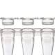Globe Scientific PCR-STR-01F 0.1 mL 8-Strip Low Profile PCR Tube with Separate Flat Cap Strip - Natural, Close-up View