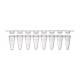 Globe Scientific PCR-STR-01F 0.1 mL 8-Strip Low Profile PCR Tube with Separate Flat Cap Strip - Natural