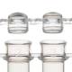Globe Scientific PCR-STR-02D 0.2 mL 8-Strip PCR Tube with Separate Cap Strip - Dome Cap, Close-up View