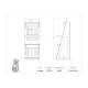 Poltex PIPHANGDBL4 Single-Channel/Multi-Channel Pipette Rack, Two-Tier, 8 Position - Dimensions