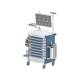 Pegasus PLY41-33333336-BB-EXLK-S-PED1 Poly Pediatric Crash Cart, 41" Height with Pull-and-Break External Lock (Oxygen Tank is Not Included)