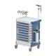 Pegasus PLY41-33333336-BB-EXLK-S Poly Pediatric Emergency Cart, 41" Height with Pull-and-Break External Lock, Blue - With Accessory Package 2 (Accessories are Sold Separately)