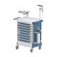 Pegasus PLY41-33333336-BB-EXLK-S Poly Pediatric Emergency Cart, 41" Height with Pull-and-Break External Lock, Blue - With Accessory Package 3 (Accessories are Sold Separately)