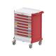 Pegasus PLY41-33333336-RR-TSL Poly Pediatric Emergency Cart, 41" Height with Twist-to-Cut Seal Lock, Red