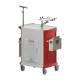 Pegasus PLY41-333369-RR Poly Emergency Cart with 6 Drawers, 41" Height - Back View with Cardiac Board (Oxygen Tank and Hazard Bin are Sold Separately)